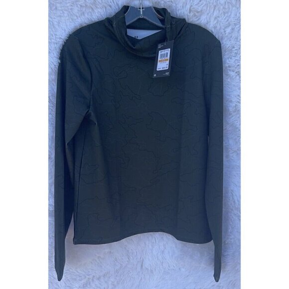 NWT Under Armour Womens Small Cold Weather Funnel Neck Shirt Green Long Sleeve - Picture 3 of 10